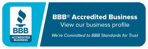 Horizontal Accredited Business Seal Blue View our business profile We're committed to BBB Standards for Trust