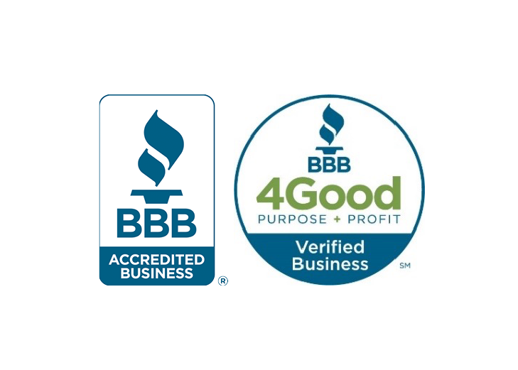 Accredited business logo and BBB 4good verified business logo